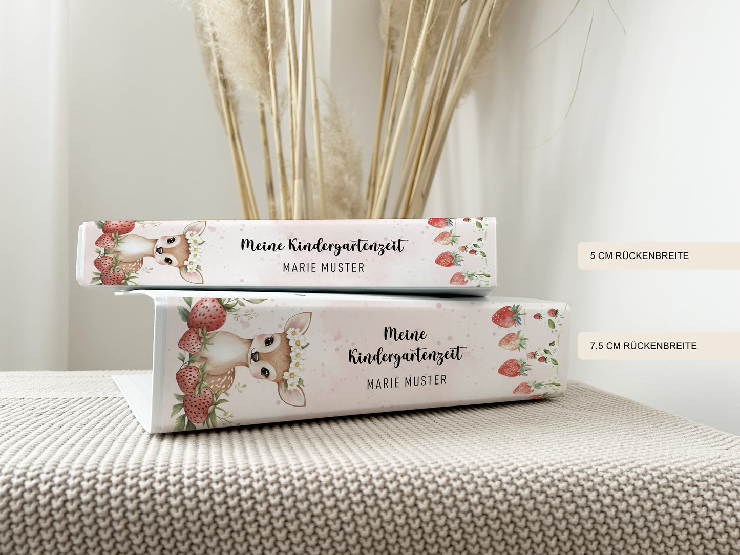 Kindergartenordner Erdbeere Elfe personalisiert | Sammelmappe Kindergarten