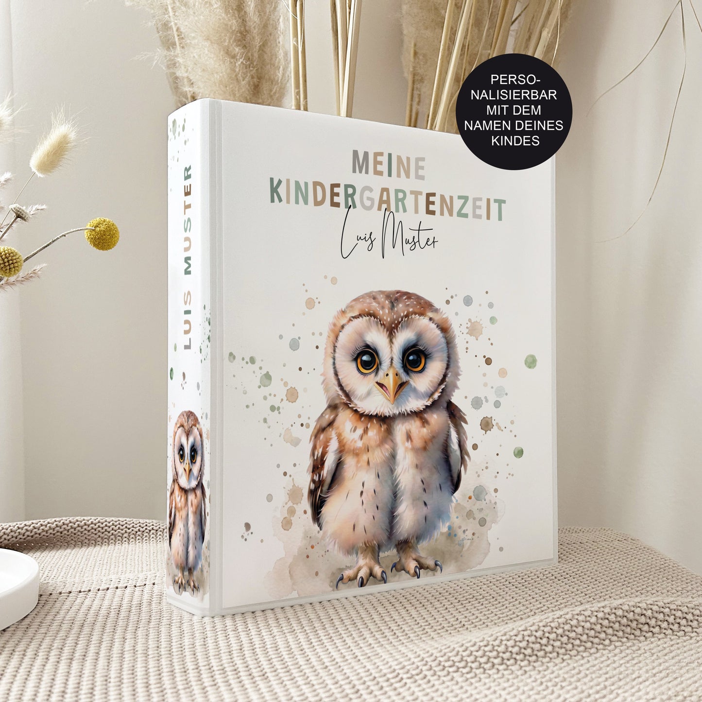 Geschenk zum Kindergartenstart | Kindergartenordner Eule