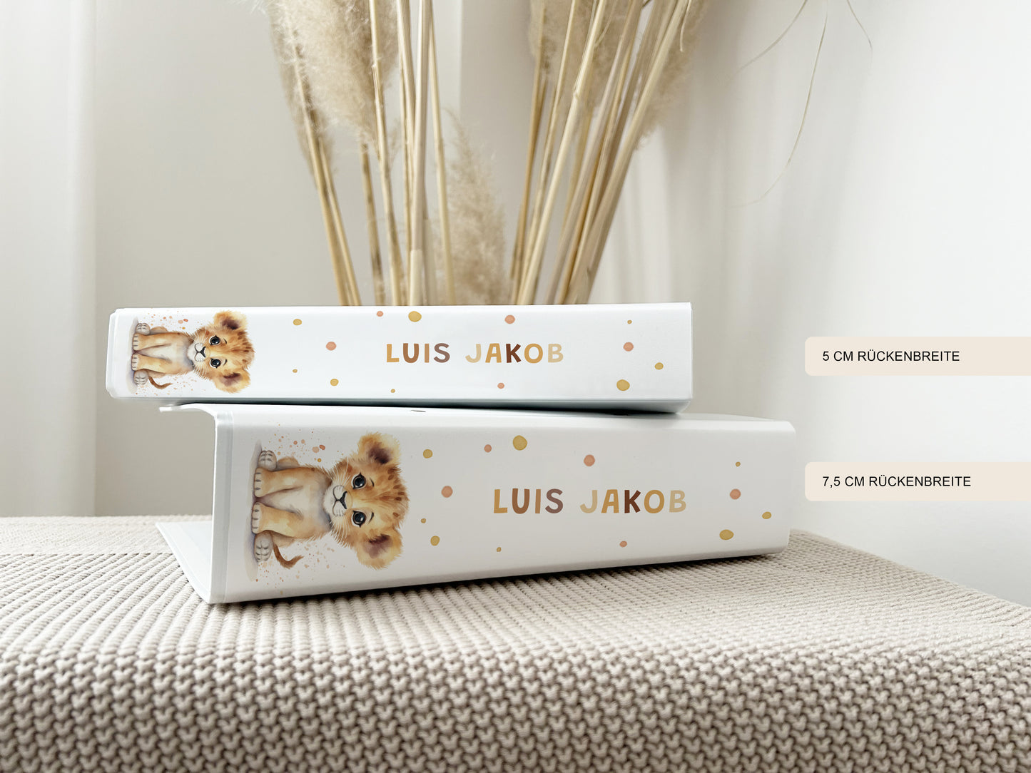 Personalisiertes Geschenk für das Kindergartenkind | Portfolio-Ordner Löwe mit Namen