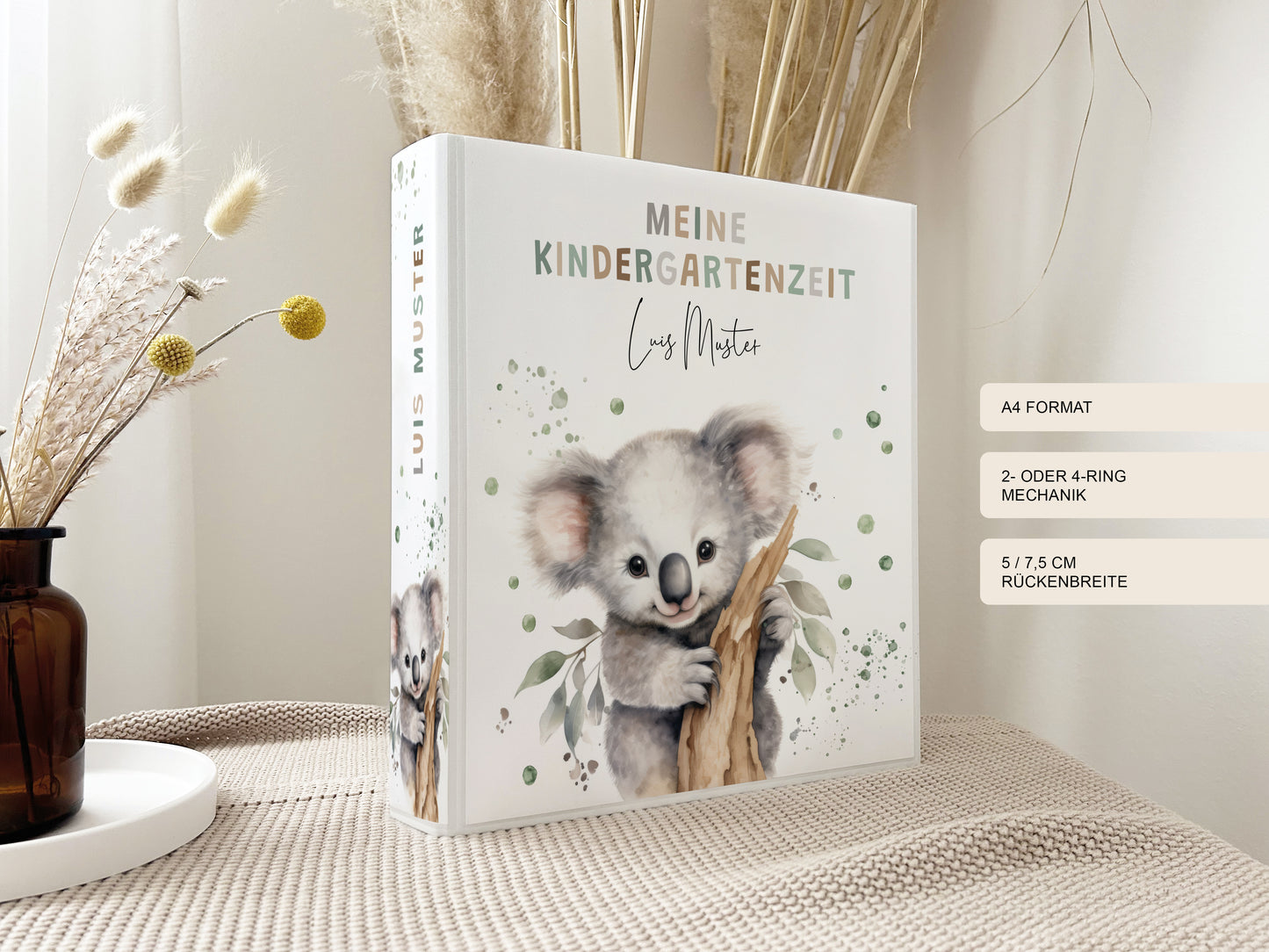 Kindergartenordner Koala personalisiert | Sammelmappe Kindergarten