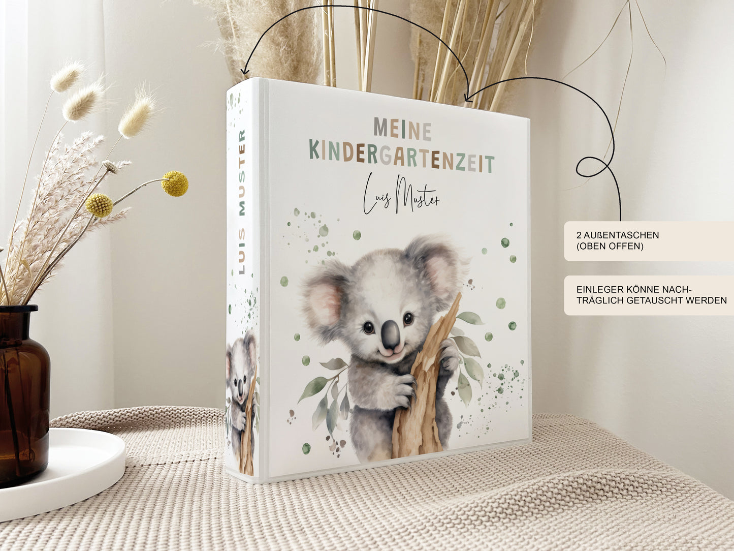 Kindergartenordner Koala personalisiert | Sammelmappe Kindergarten