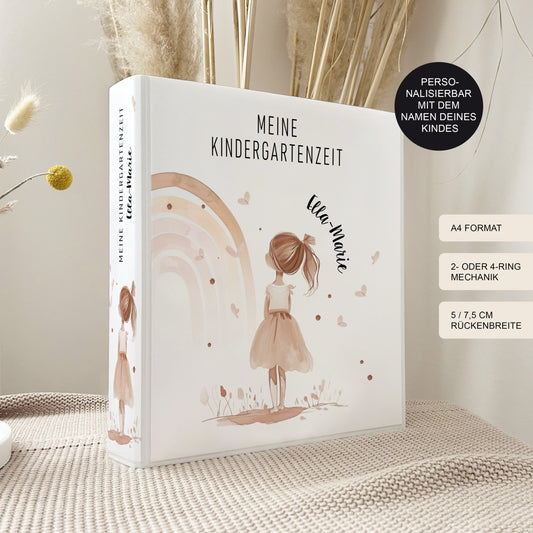 Kindergarten Ordner PRINZESSIN II für Kita, Krippe oder Schule personalisiert