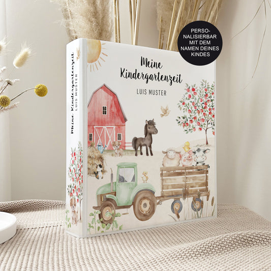 Geschenk zum Kindergartenstart | Kindergartenordner Traktor Bauernhof