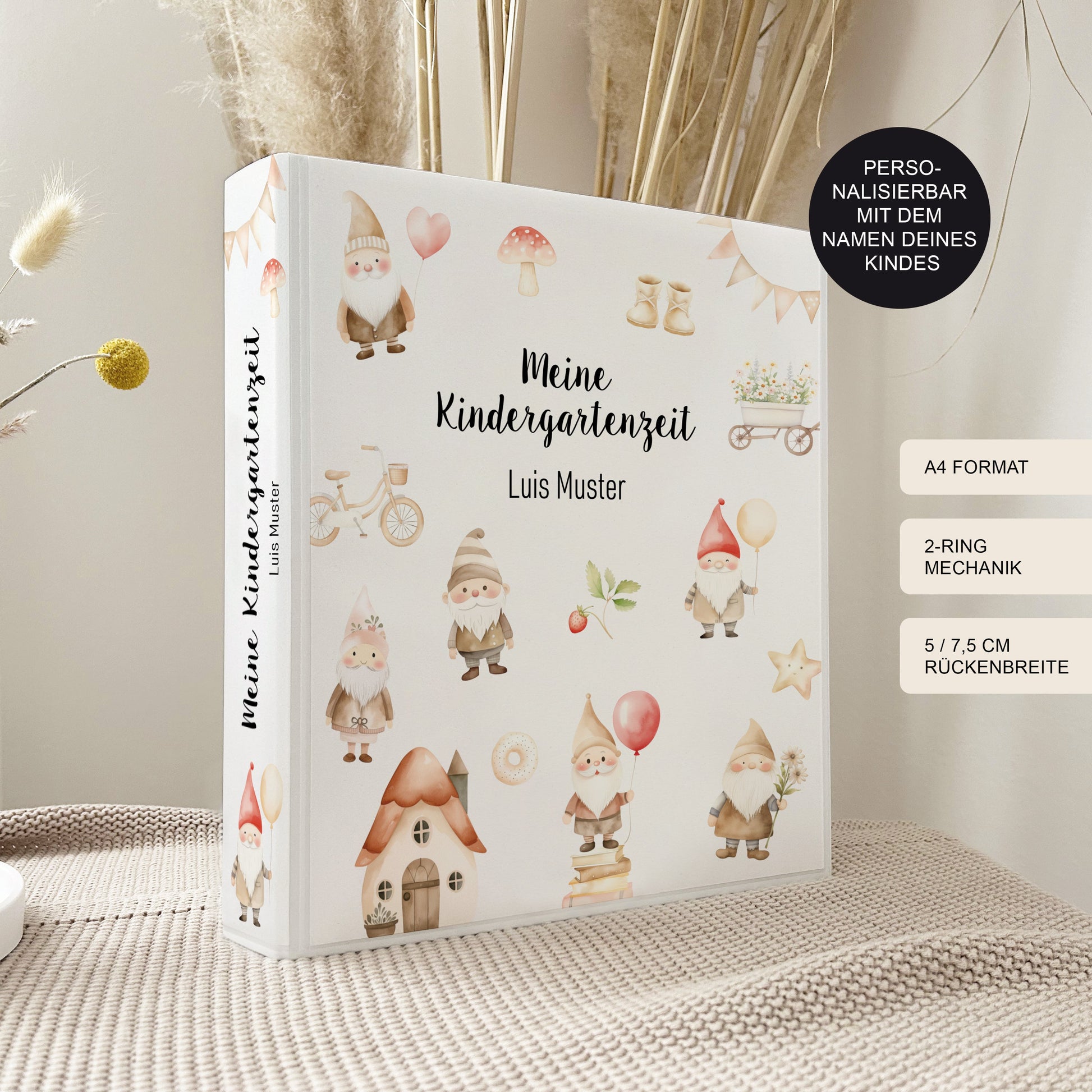 Kindergarten Ordner "Zwerge" personalisiert / Sammelmappe Krippe Schule oder Kita