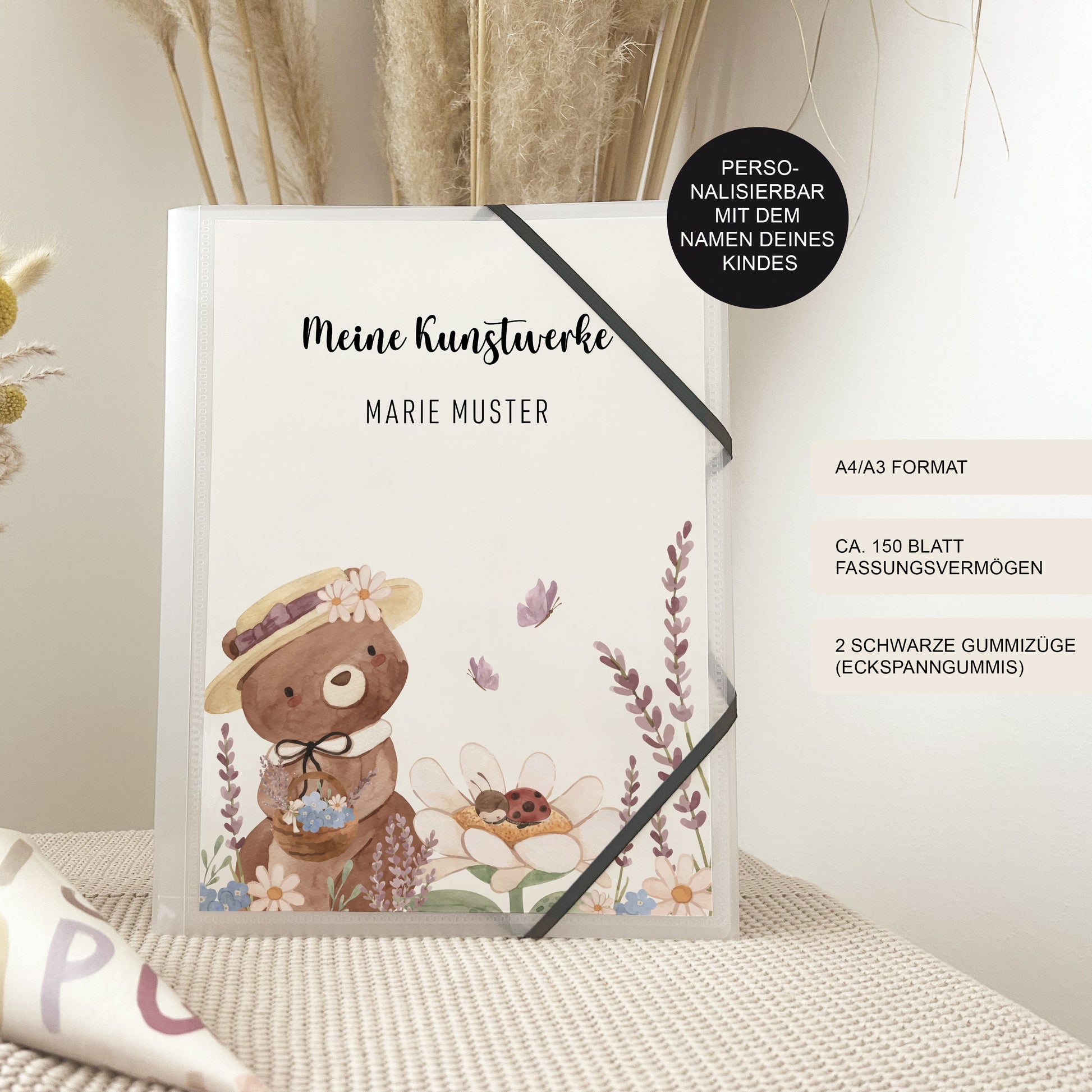Sammelmappe A4 & A3 "Bär" für Kindergarten und Schule – Kunstmappe