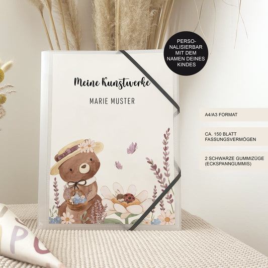 Sammelmappe A4 & A3 "Bär" für Kindergarten und Schule – Kunstmappe
