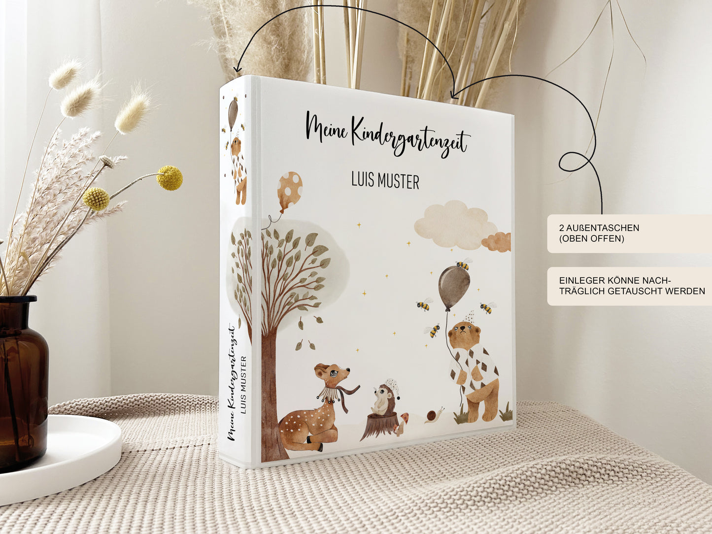 Kindergarten Ordner "Waldtiere" personalisiert / Sammelmappe Krippe Schule oder Kita