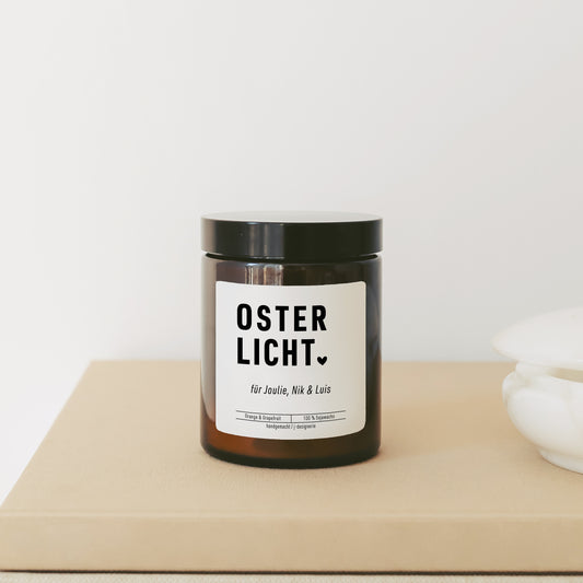 Geschenk Ostern personalisiert – Kerze im Glas mit Spruch – Deko