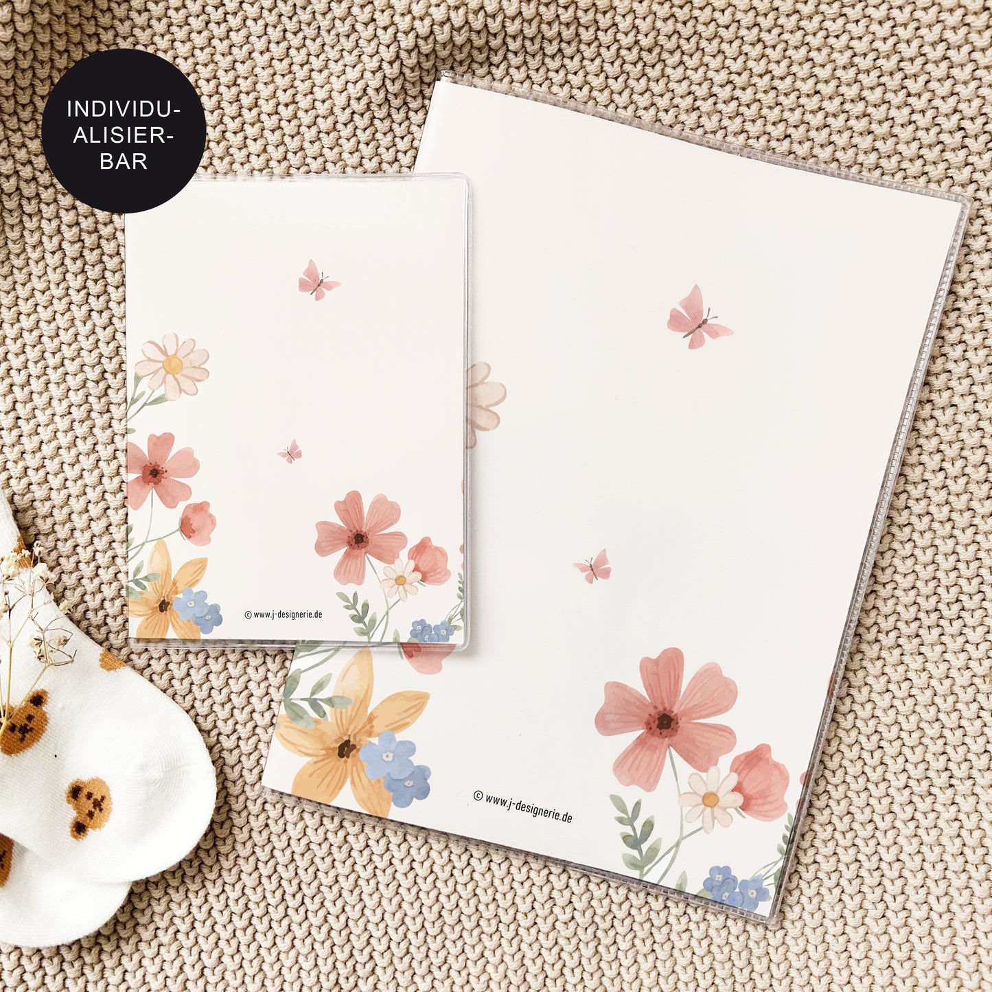 Personalisiertes Geschenk zur Geburt | U-Heft Hülle Marienkäfer mit Namen