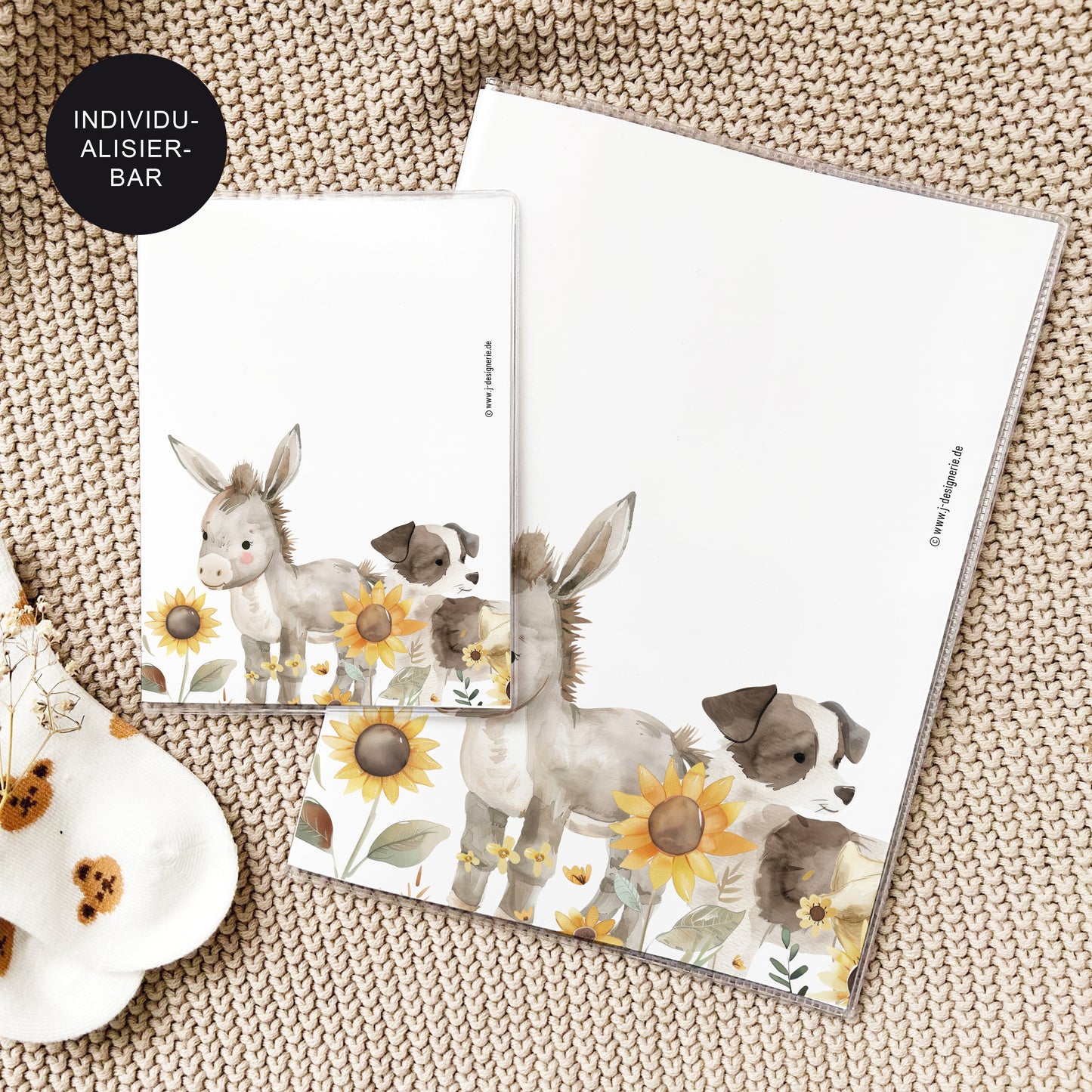 U-Heft Hülle Set personalisiert BAUERNHOF – Geschenk zur Geburt