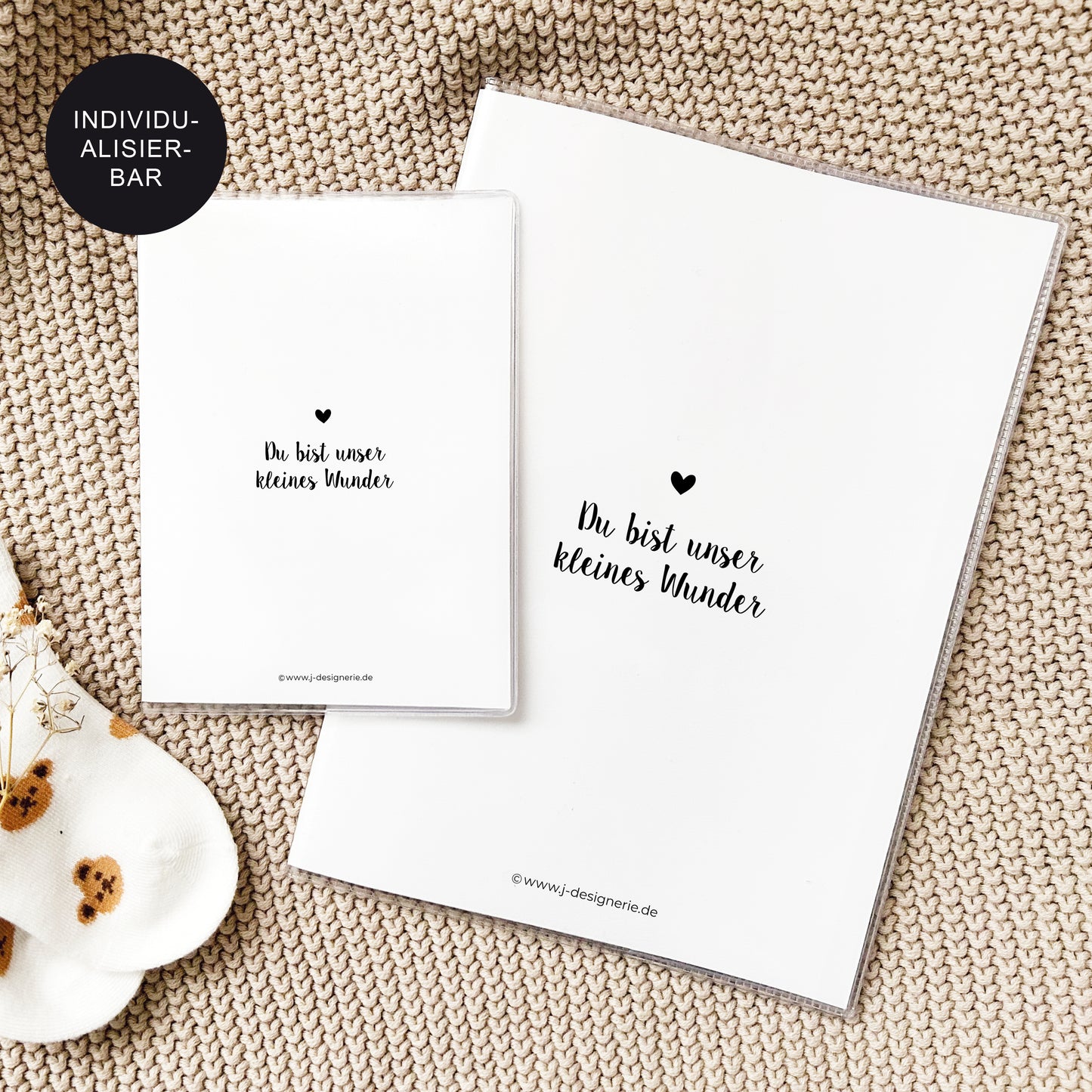 U-Heft Hülle mit Impfpass "Otterbaby II" personalisiert – Geschenk Geburt Baby Neugeborenes