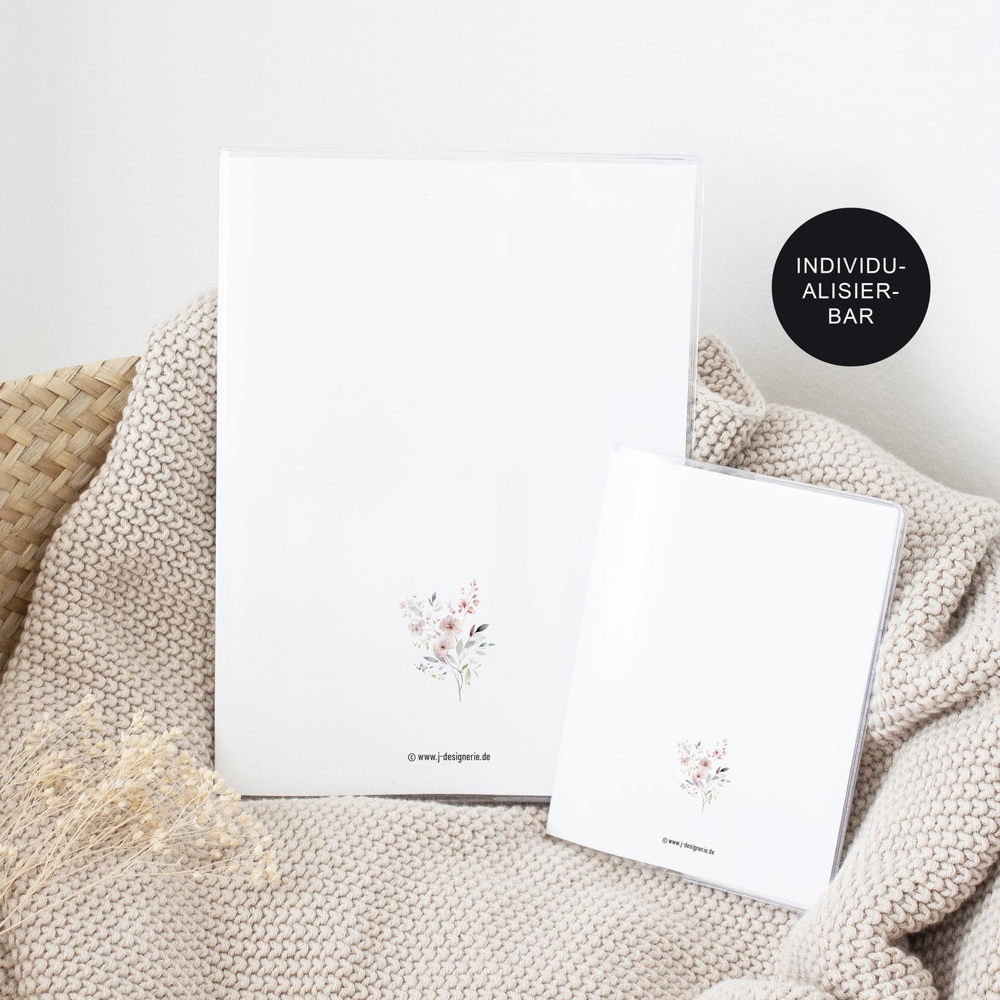 Set U-Heft Hülle personalisiert & Impfpass "Flower" – Geschenk Geburt