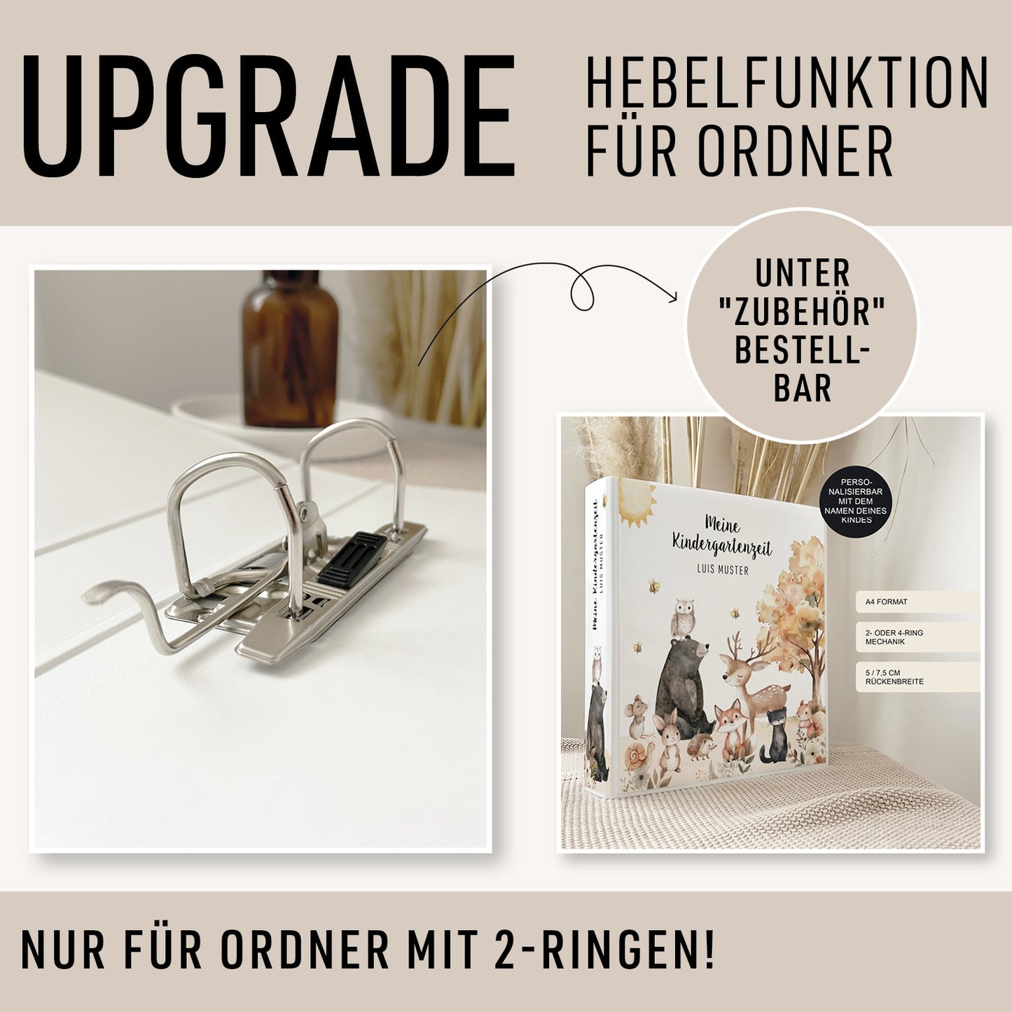 Kindergarten Ordner "Boho" personalisiert / Sammelmappe Krippe Schule oder Kita