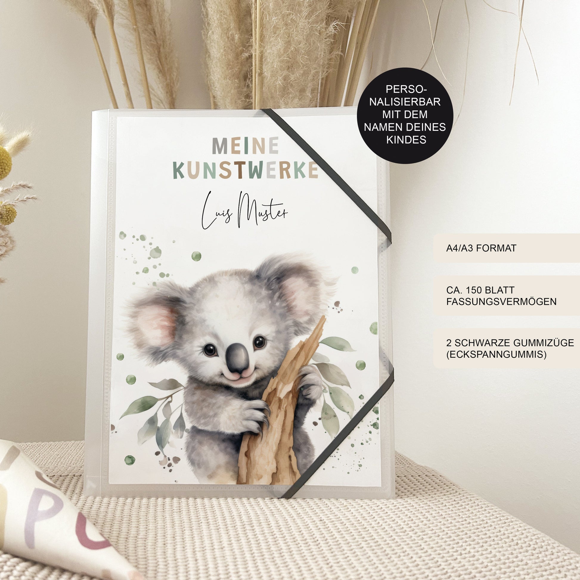 Einschulungsgeschenk für Kinder | Kunstmappe Koala Bär