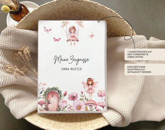 Zeugnismappe FEE personalisiert / Geschenk Schule erster Schultag  Mädchen