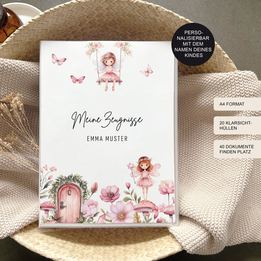 Zeugnismappe FEE personalisiert / Geschenk Schule erster Schultag  Mädchen