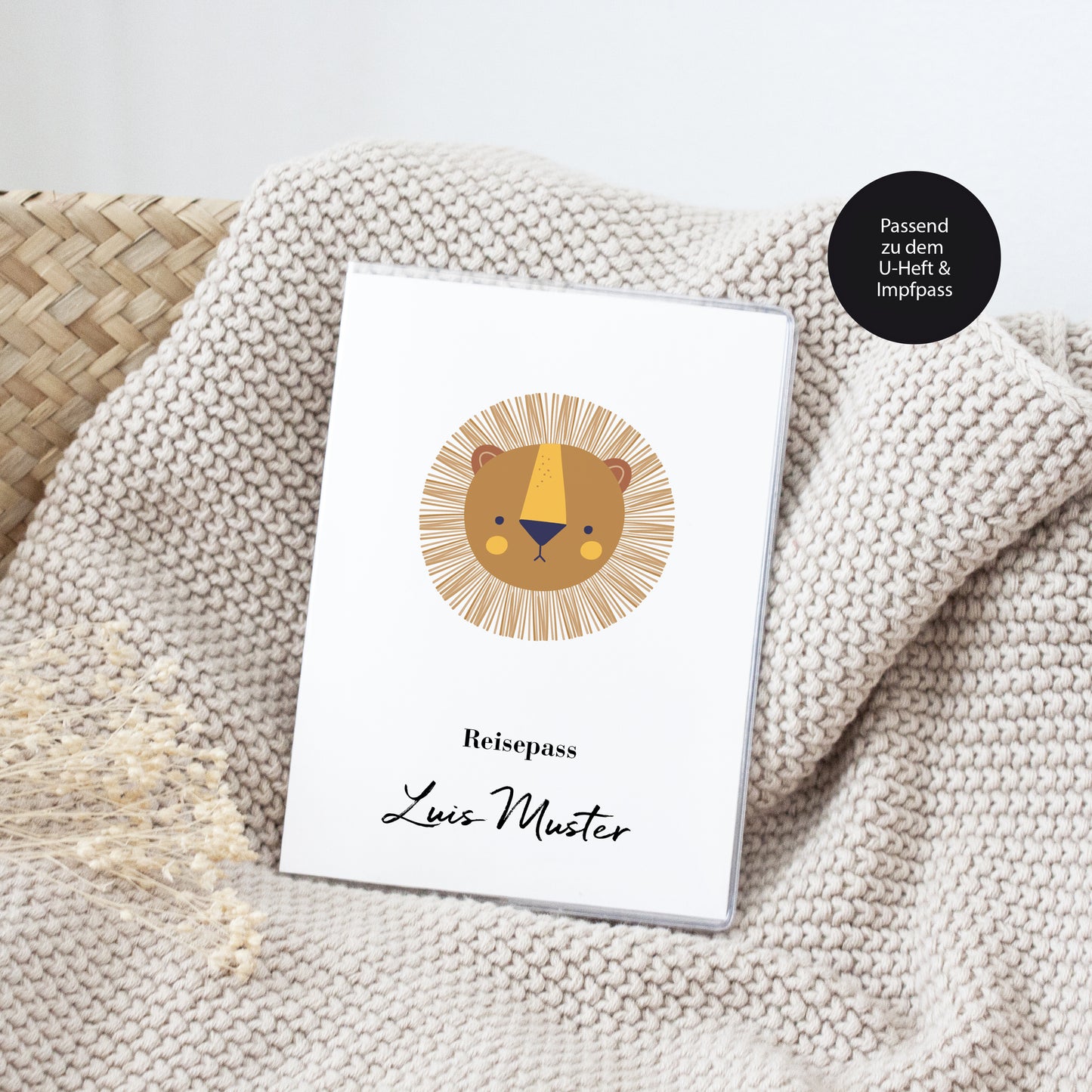 Reisepass Hülle Löwe personalisiert Jungen – Umschlag – Geschenk