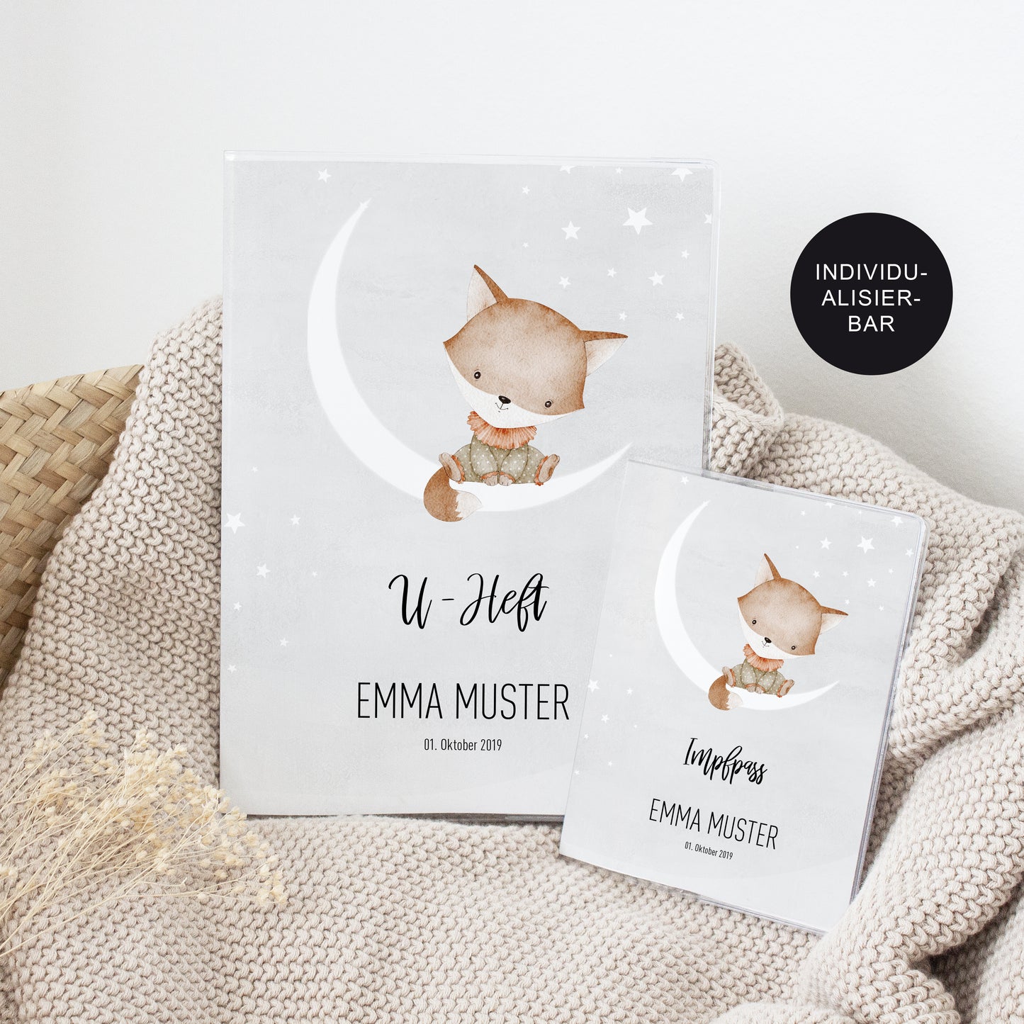 U-Heft Hülle mit Impfpass "Fuchs" personalisiert – Untersuchungsheft Baby