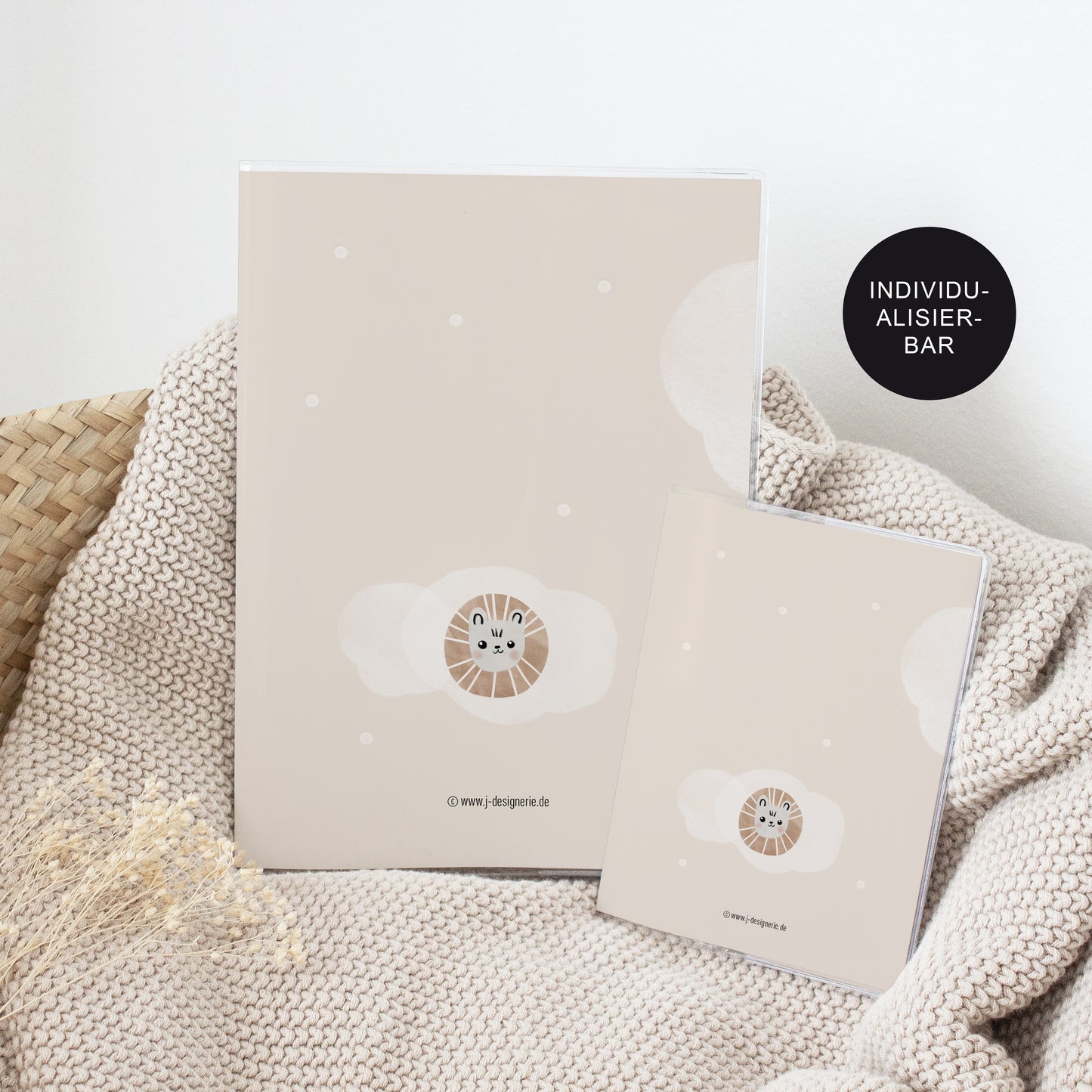 Geschenk Geburt – U-Heft Hülle personalisiert mit Impfpass Löwe